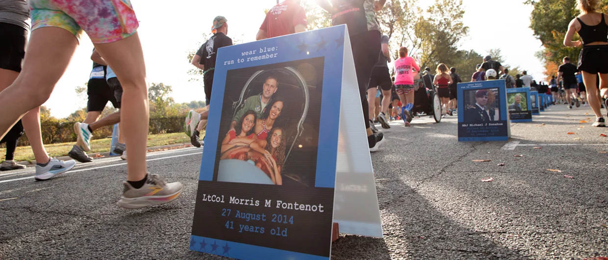 Memorial Day marathon with military tribute displays
