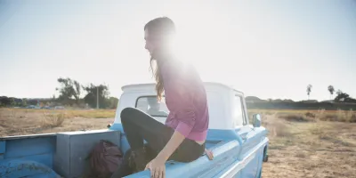 Girl in truck