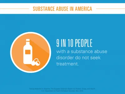 9 in 10 people with a substance use disorder do not seek treatment.