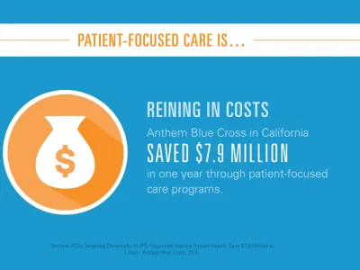 Anthem Blue Cross in California saved $7.9 million in one year through patient-focused care programs.