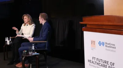 Arianna Huffington, founder and CEO of Thrive Global and the Huffington Post, speaks at FT event