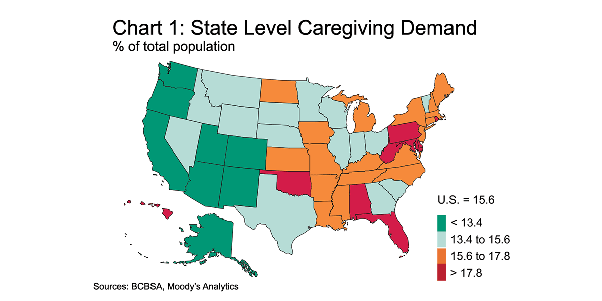 Chart 1: State-level caregiving demand