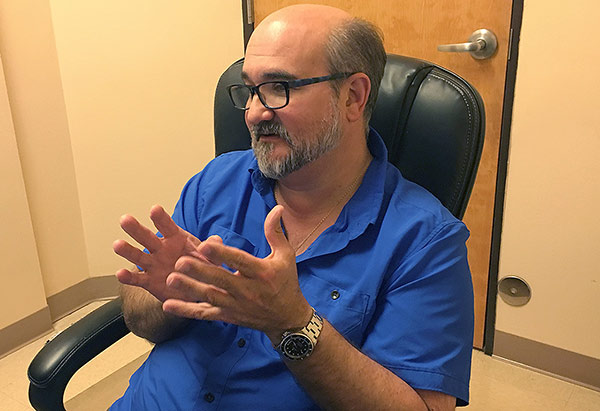 Dr. David Adair conducts a telemedicine visit from his office in Chattanooga